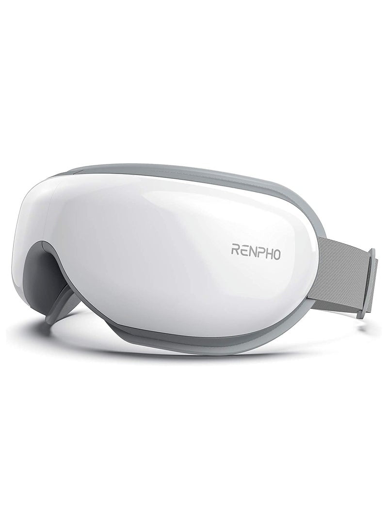RENPHO Eyeris 1 Eye Massager With Heat Air Compression Bluetooth Music Rechargeable Eye Therapy Massager White